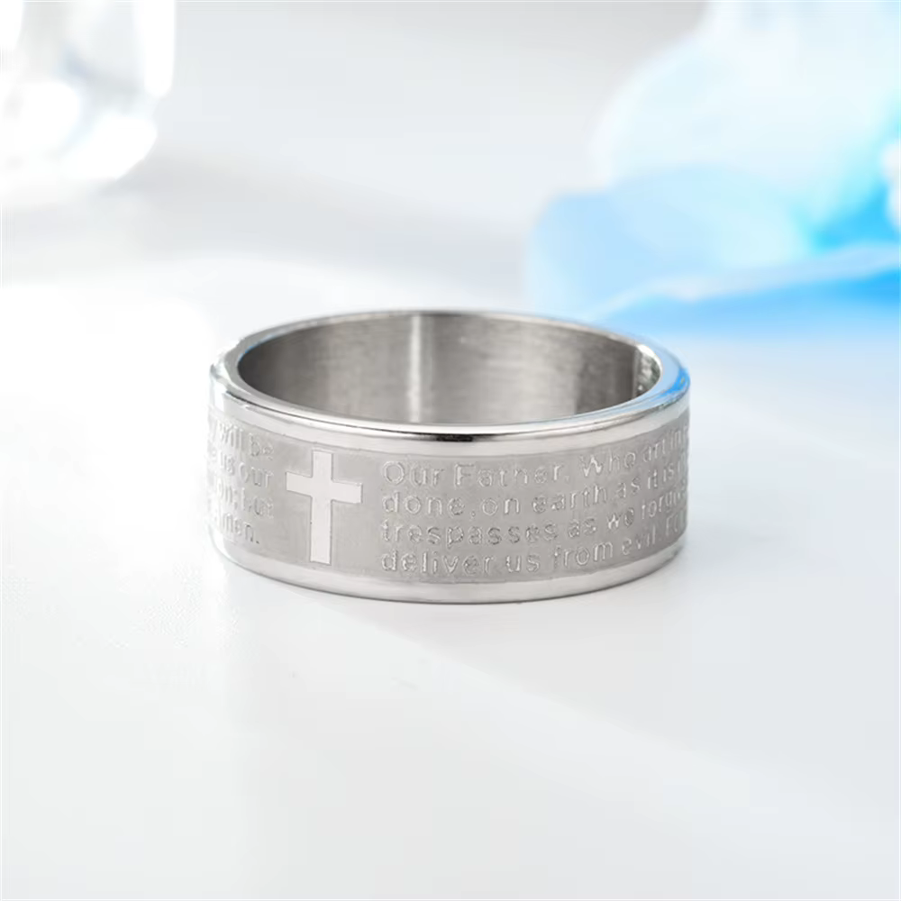 Bague Punk en forme de croix de la Bible