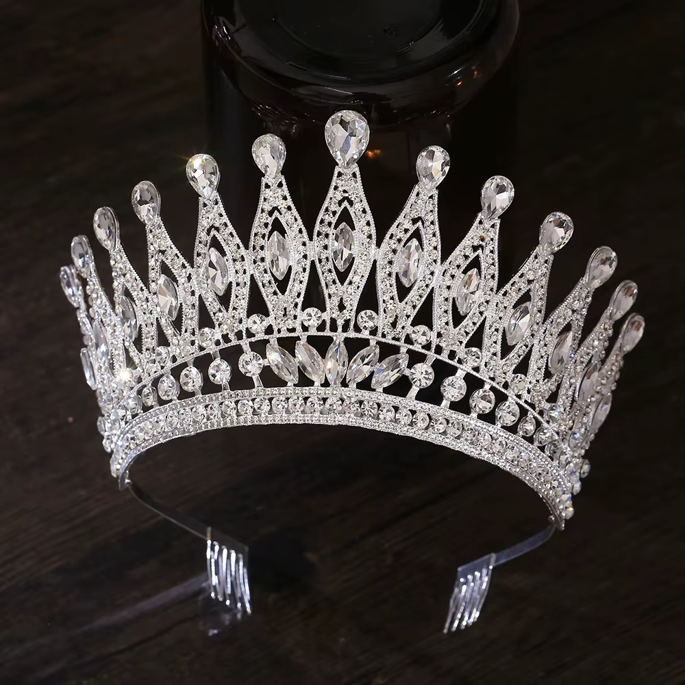 Accessoires de coiffure : Couronnes baroques en cristal avec peigne
