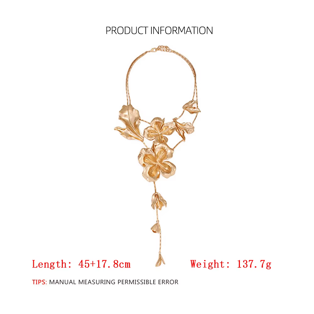 Colliers pendentifs ZAA vintage à grandes fleurs exagérées pour femmes