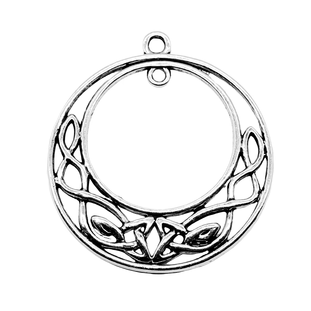 WYSIWYG 3 pièces/lot fabrication de bijoux bricolage à la main artisanat breloques Antique couleur argent 39x44mm Triquetraknot pendentif