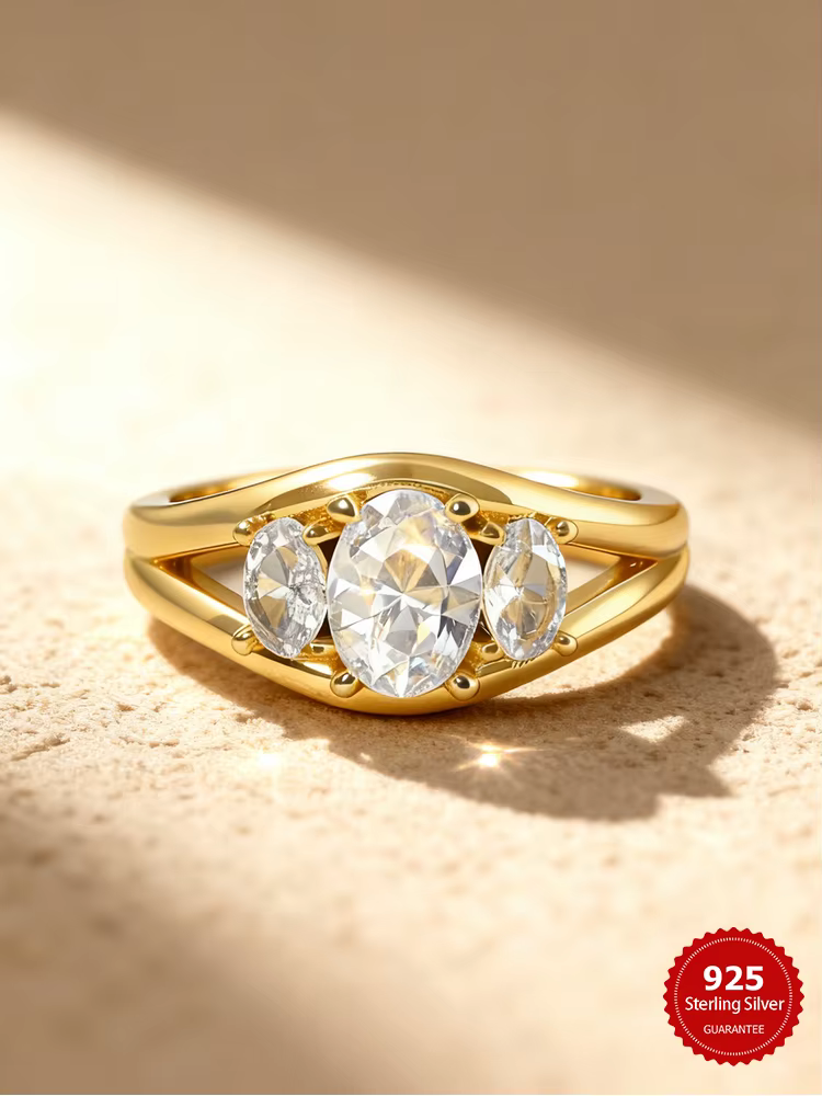 Bague en argent Sterling 925 avec Surface incurvée