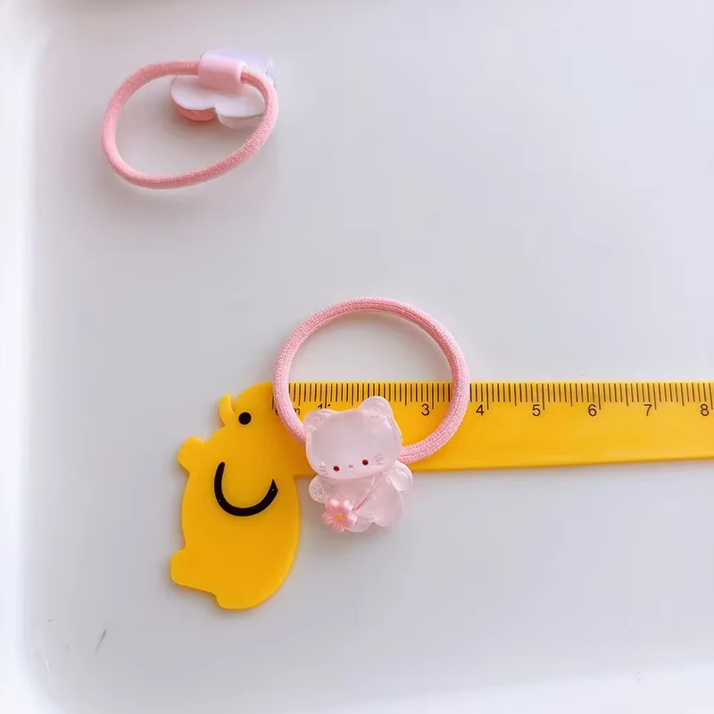 2 pièces couleur rose fille anneau de cheveux pour enfants mignon dessin animé chaton bandeau