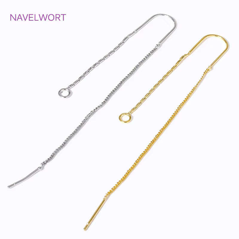 Boucles d'oreilles à long pompon plaqué or 18 carats