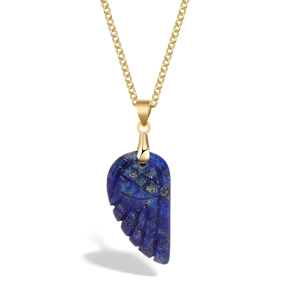 Lapis Lazuli pierre aile pendentif collier