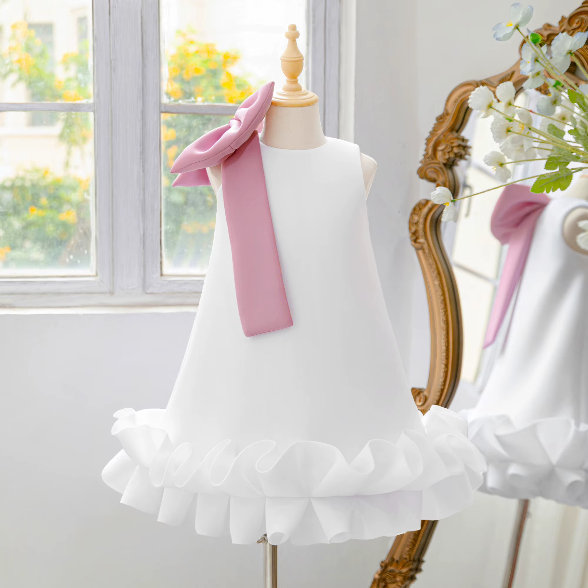 Mode baptême mariage filles robe élégante fête d'anniversaire princesse robes de bal pour fille formelle arc demoiselles d'honneur soirée Costume