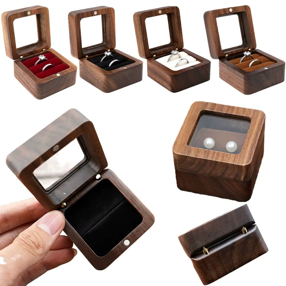 Boîte à cadeaux de fiançailles en bois