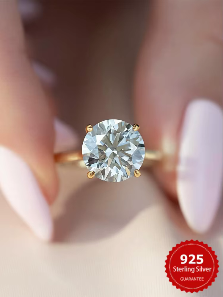 Bague ronde en argent Sterling 925 pour femmes
