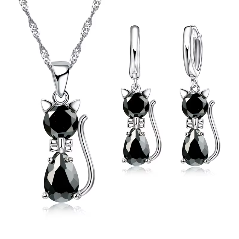 Ensembles de bijoux en argent CZ pour femmes et filles