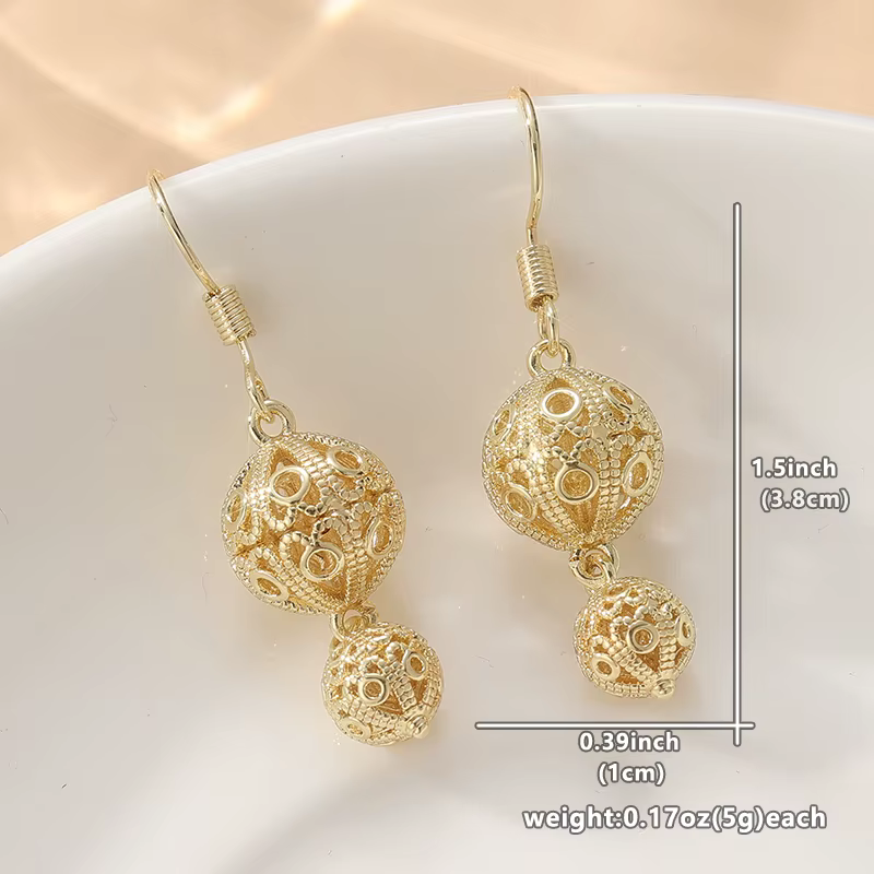 Boucles d'oreilles pendantes artistiques rétro sculptées à la main