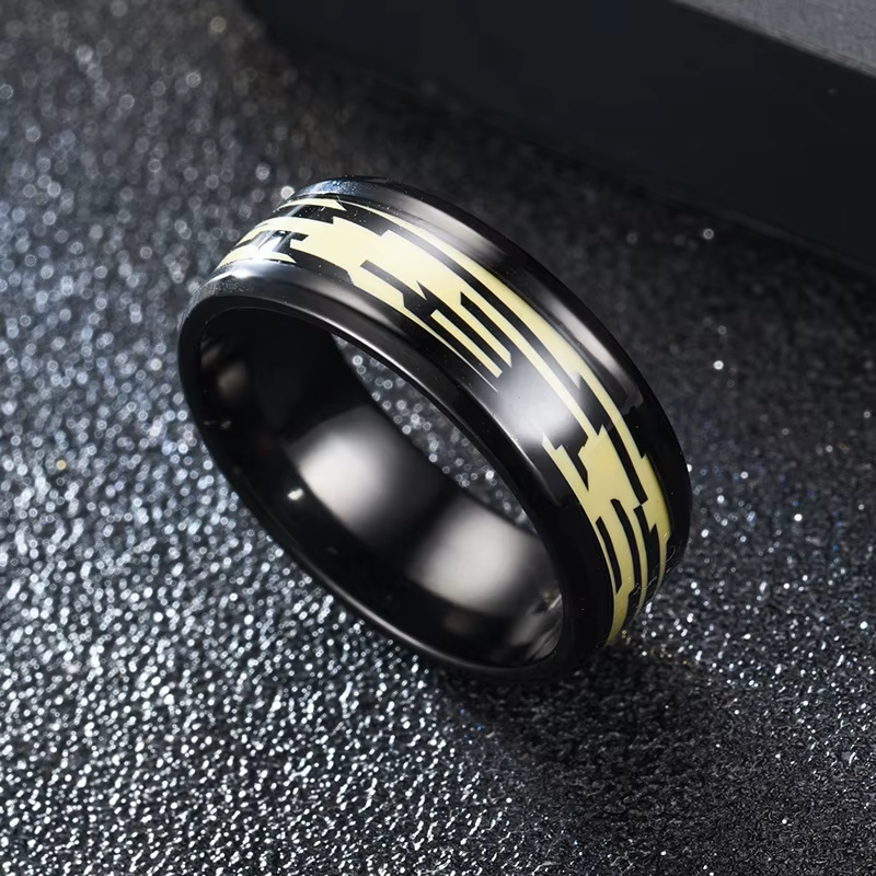 Bague en acier inoxydable noire
