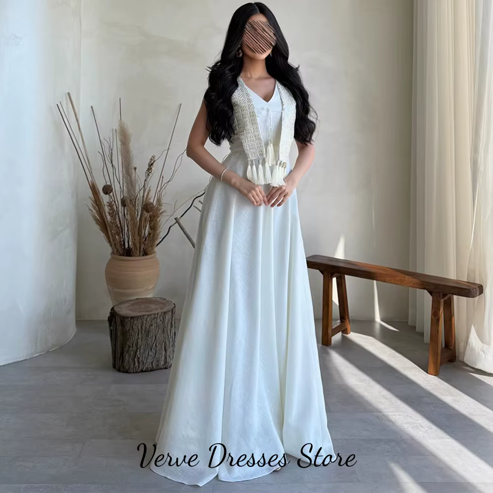 Robe de soirée sans manches élégante avec châle