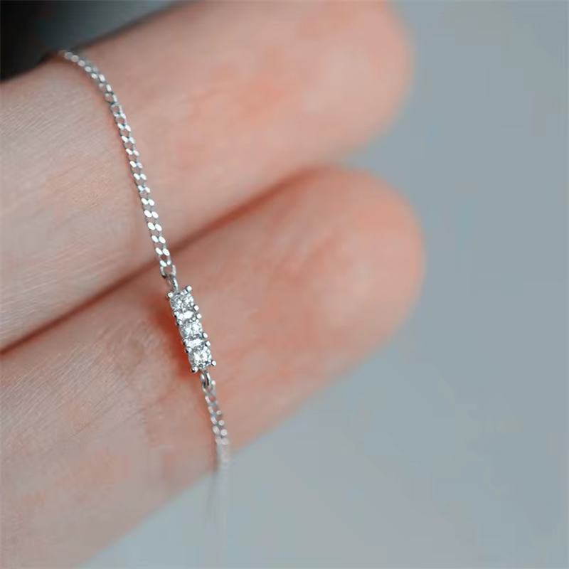 Bracelet CZ étincelant en argent Sterling 925