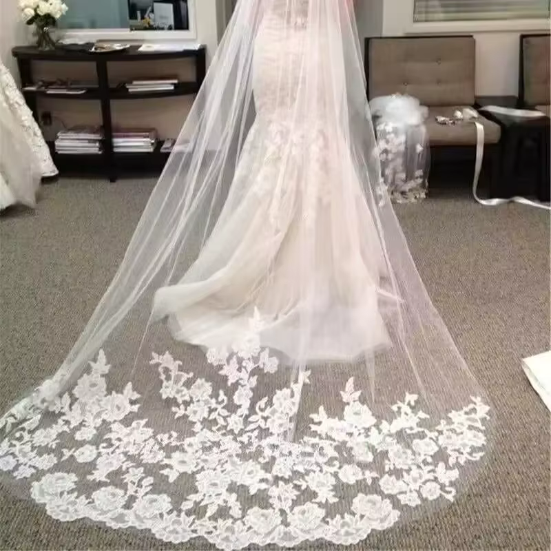 Voile De Mariage cathédrale dentelle longue