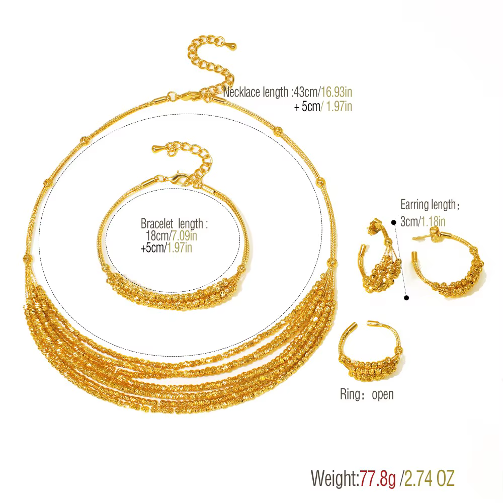 GZJPEI – ensemble de bijoux de mariage brésiliens plaqués or