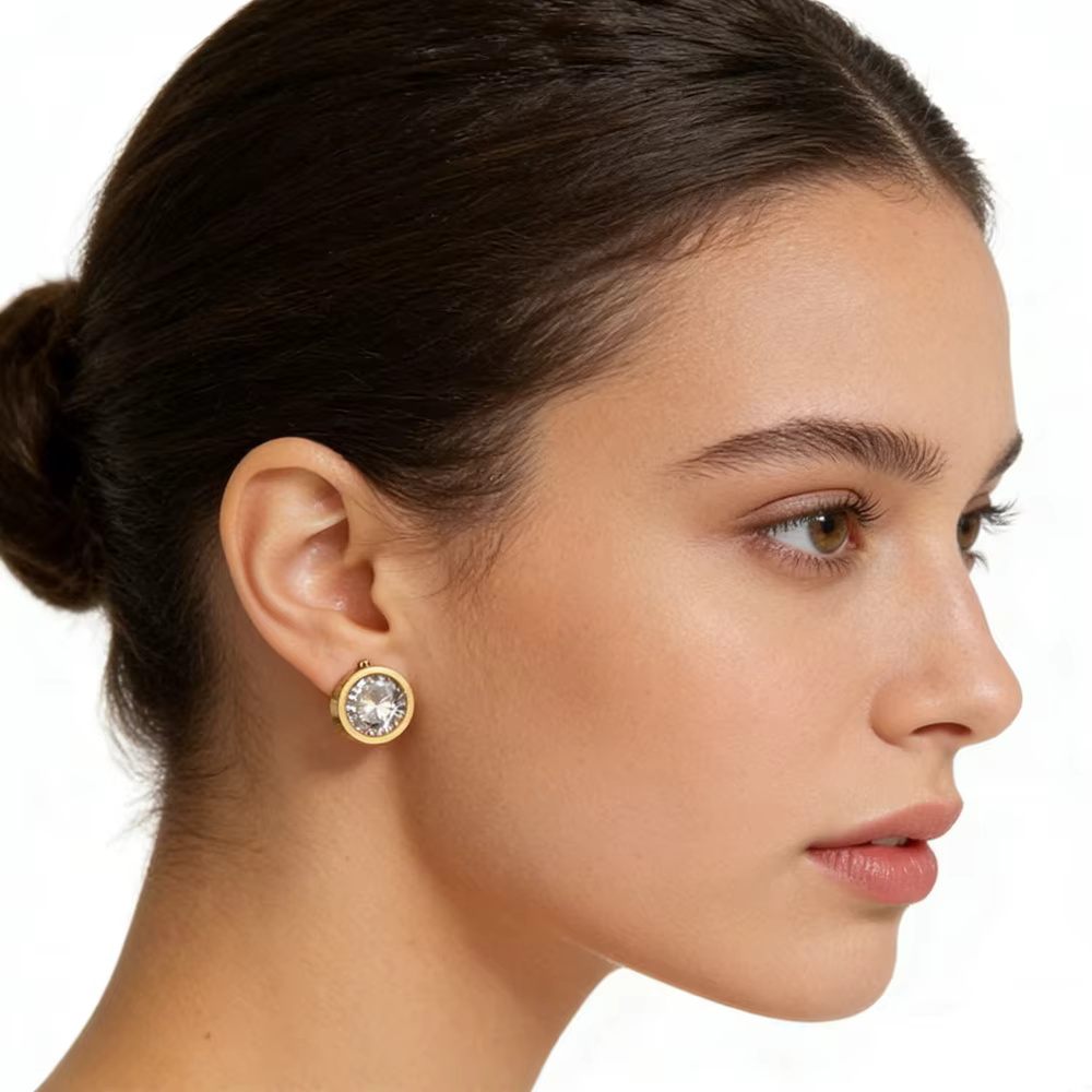 Boucles d'oreilles fantaisie rondes en forme de clou