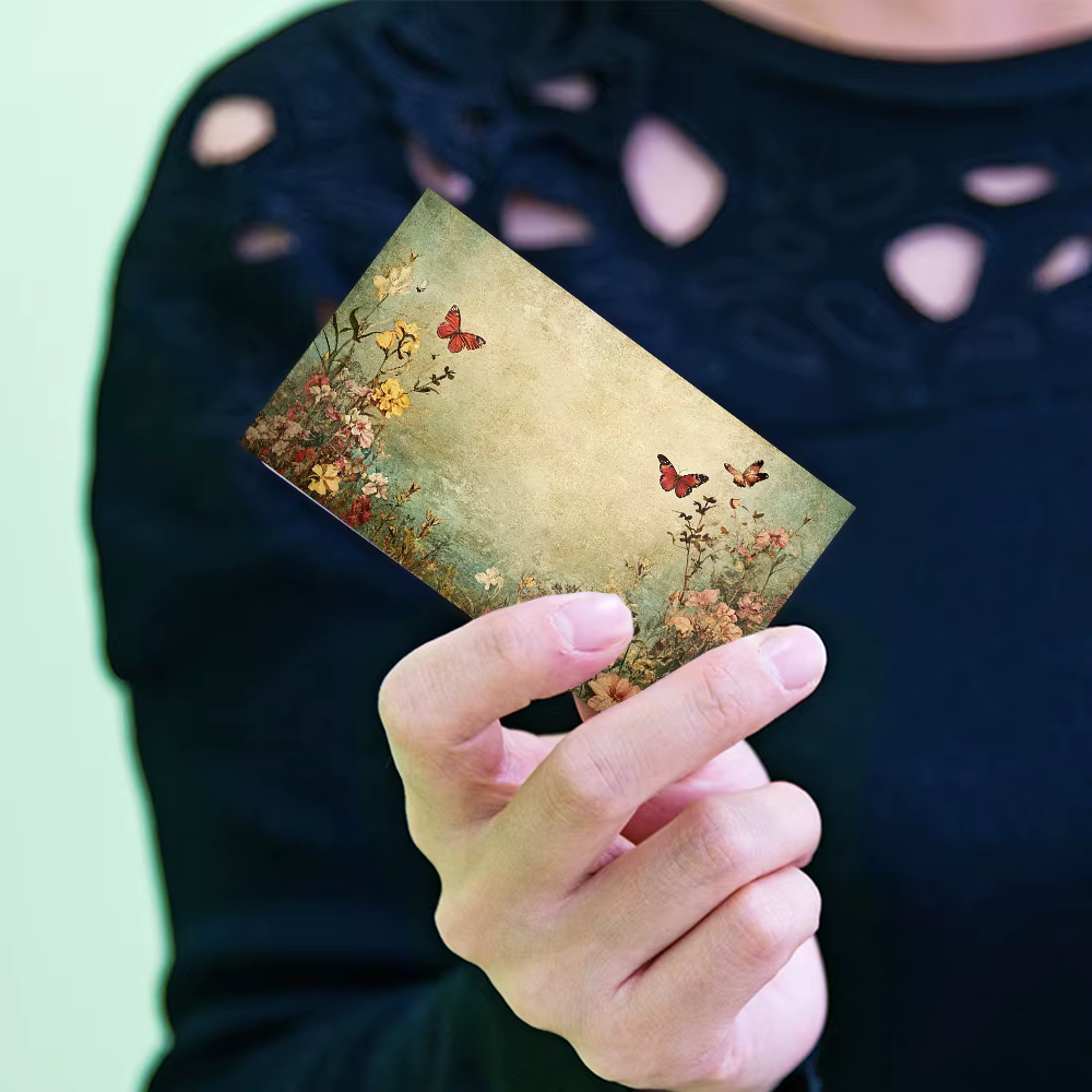 Cartes de vœux vierges florales Vintage