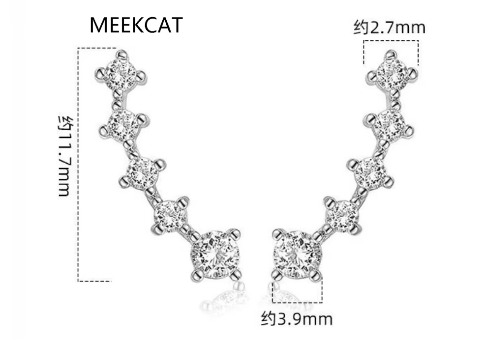 Boucles d'oreilles clous en moissanite couleur D véritable pour femme