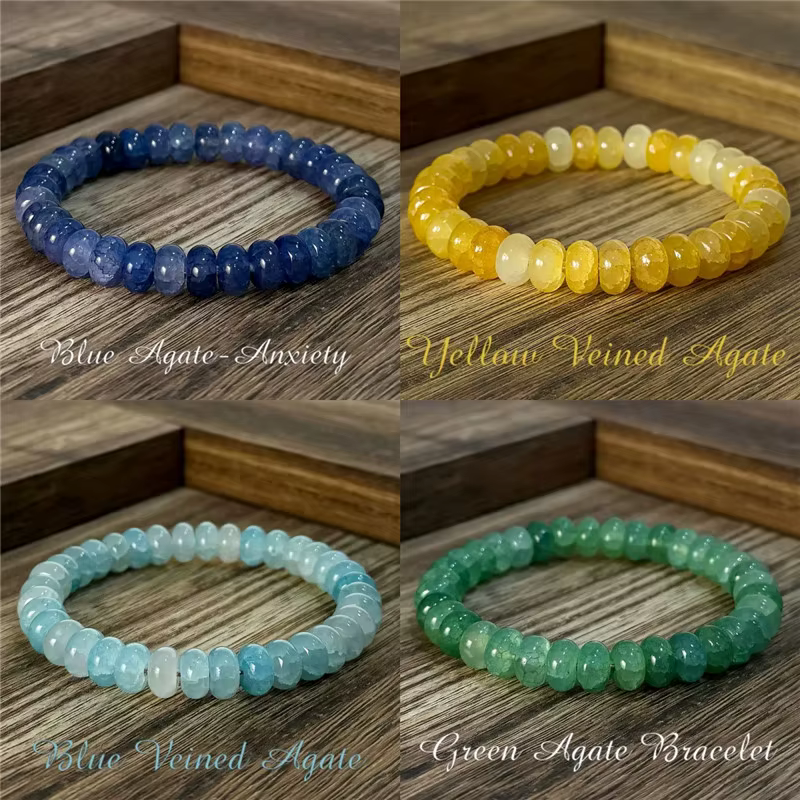 Bracelet anti-anxiété élégant en agate rose pour la relaxation