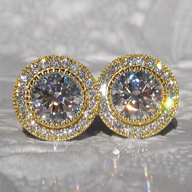 Huitan – petites boucles d'oreilles rondes en CZ pour femmes