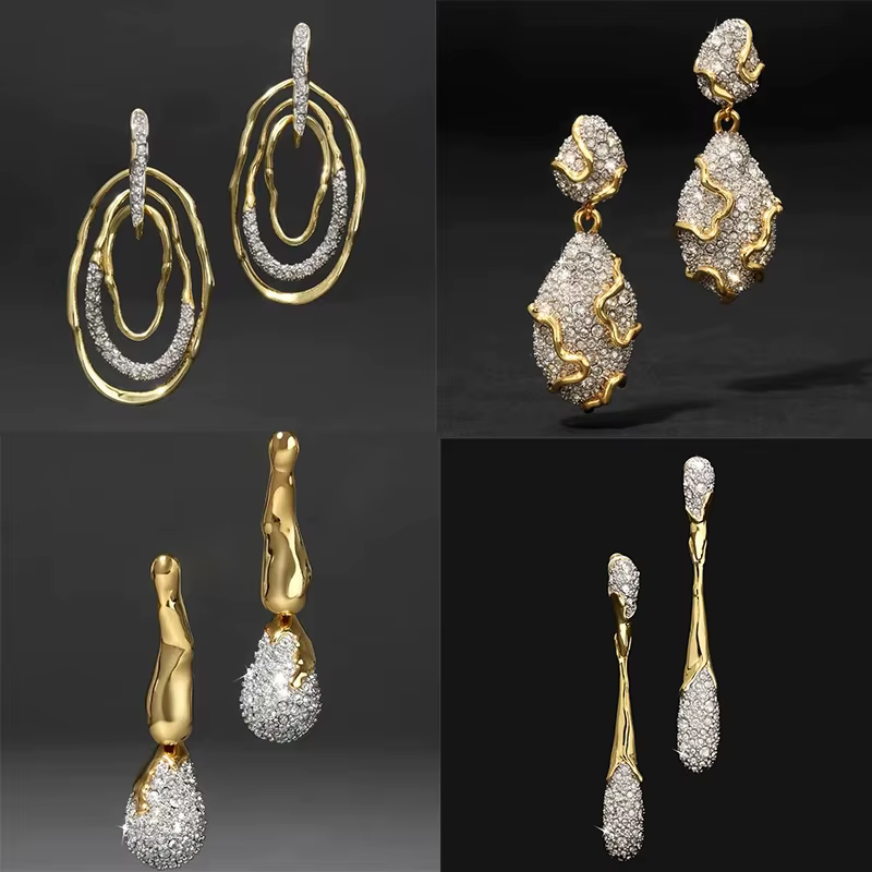 Nouvelle Collection 2026 : Parure de Luxe Femme en Laiton Plaqué Or avec Zircon 5A – Boucles d'Oreilles et Colliers Magnifiques de Qualité Supérieure