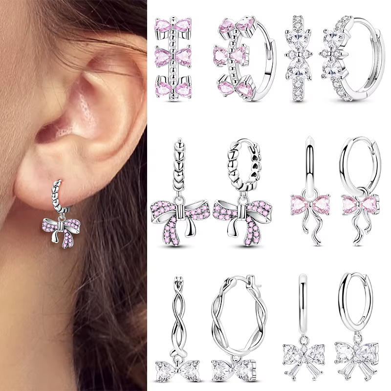 Boucles d'oreilles originales en argent Sterling 925 pour femmes