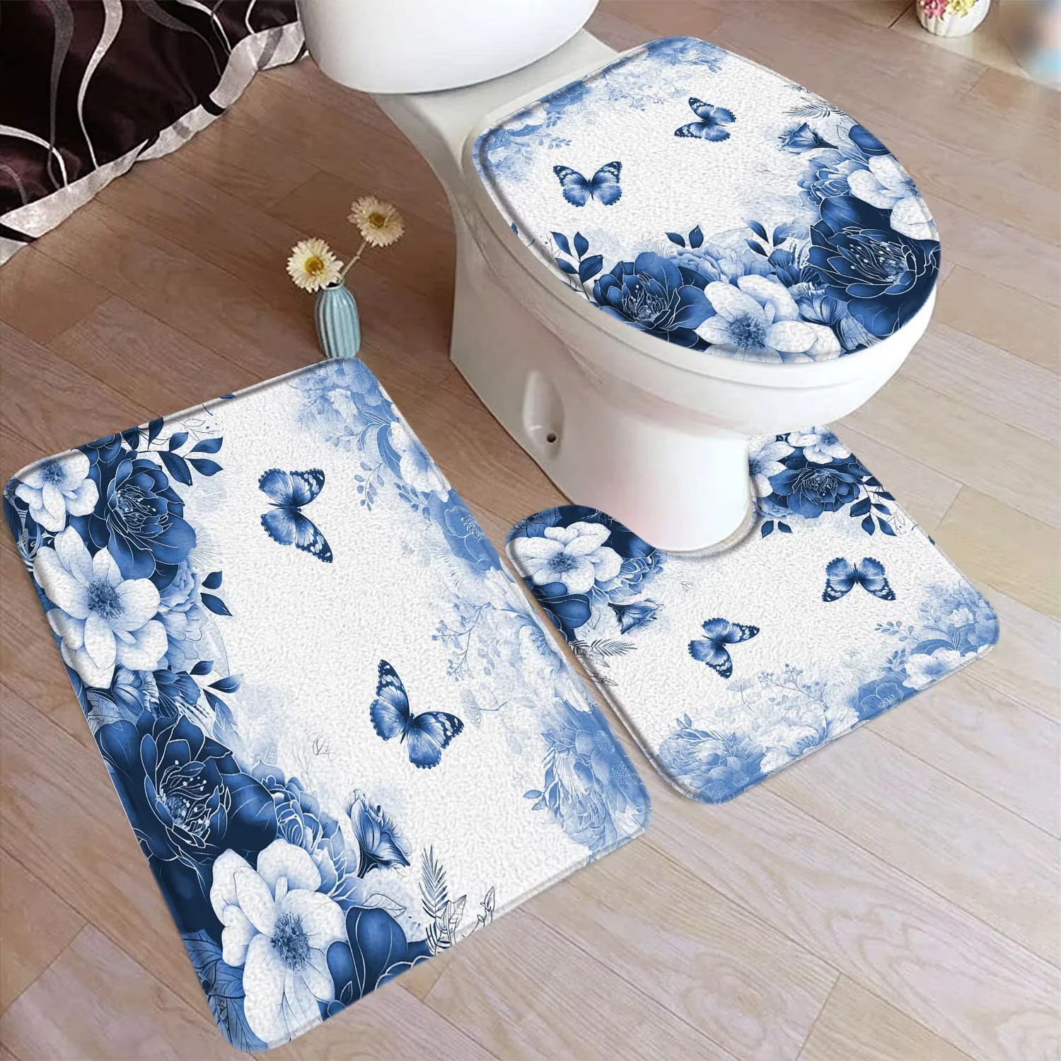 Ensemble de polymères de bain floraux roses