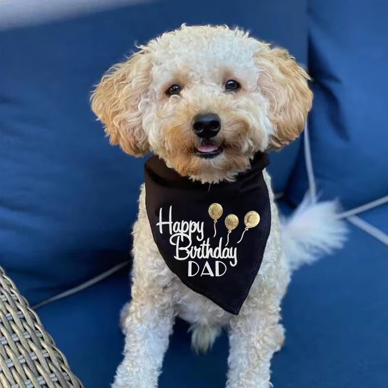 Joyeux anniversaire papa maman animal de compagnie chien Bandana mari