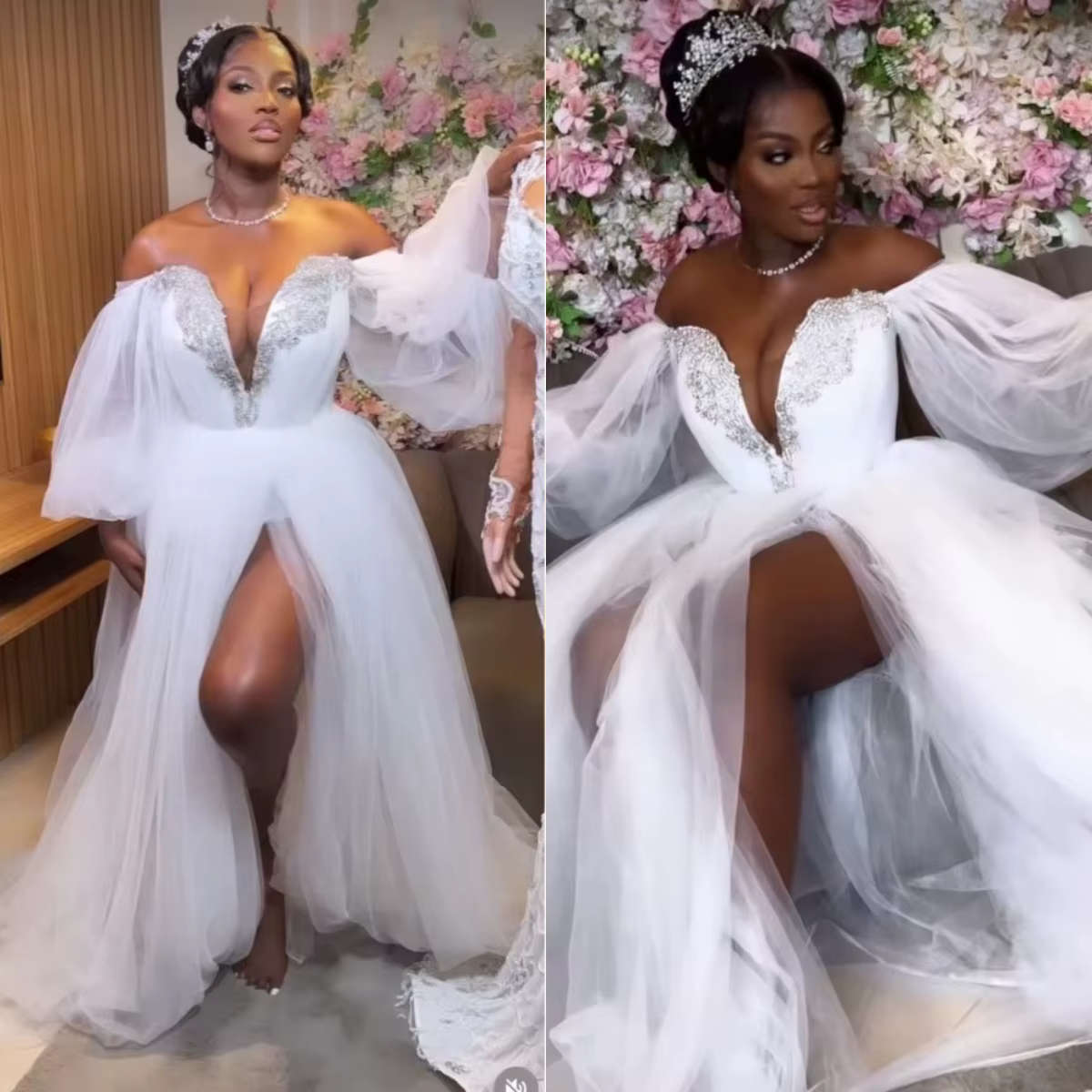 Robes de mariée blanches à manches longues pour mariage