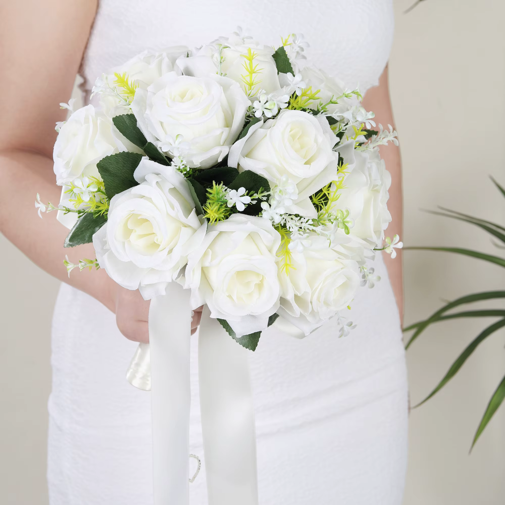 1 bouquet de mariée en forme de rose blanche