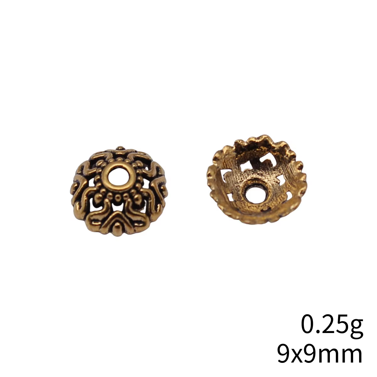 100 pièces de capuchons de perles 9x9mm (0