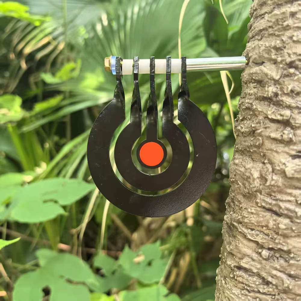 Pratique de tir avec un arbre à trois anneaux - cible de pendule rotative insérée en 3 millimètres - métal épais