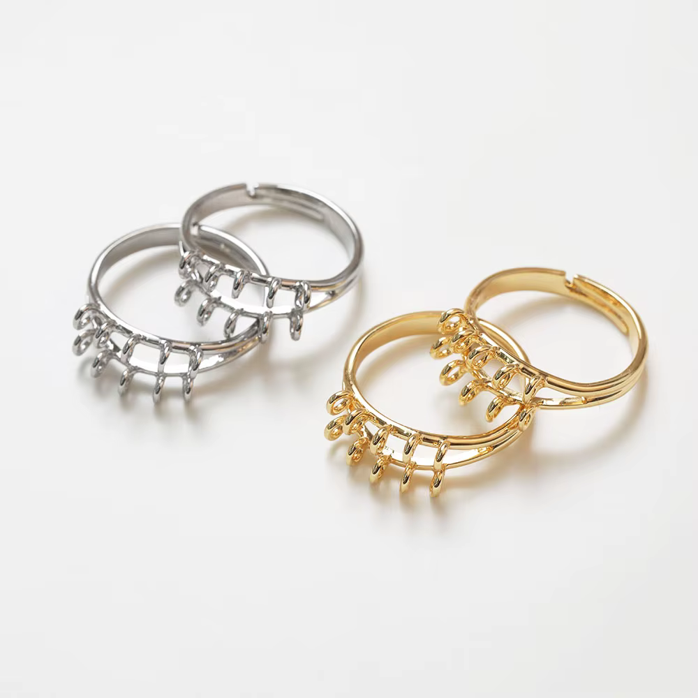 Paramètres de bague plaqués or 14 carats