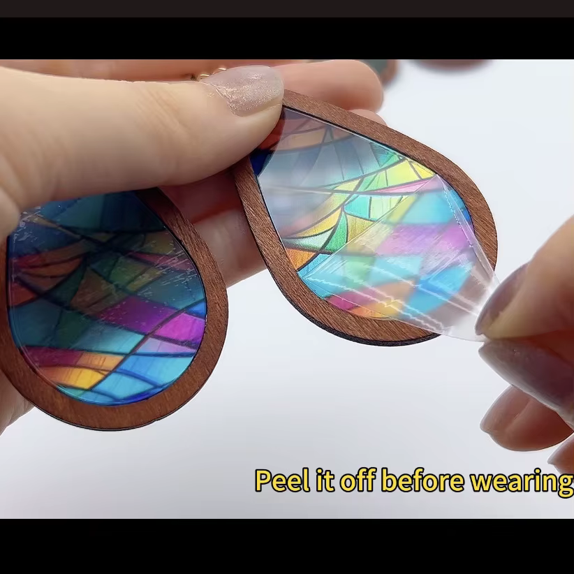 Boucles d'oreilles en mosaïque de verre coloré pour femmes