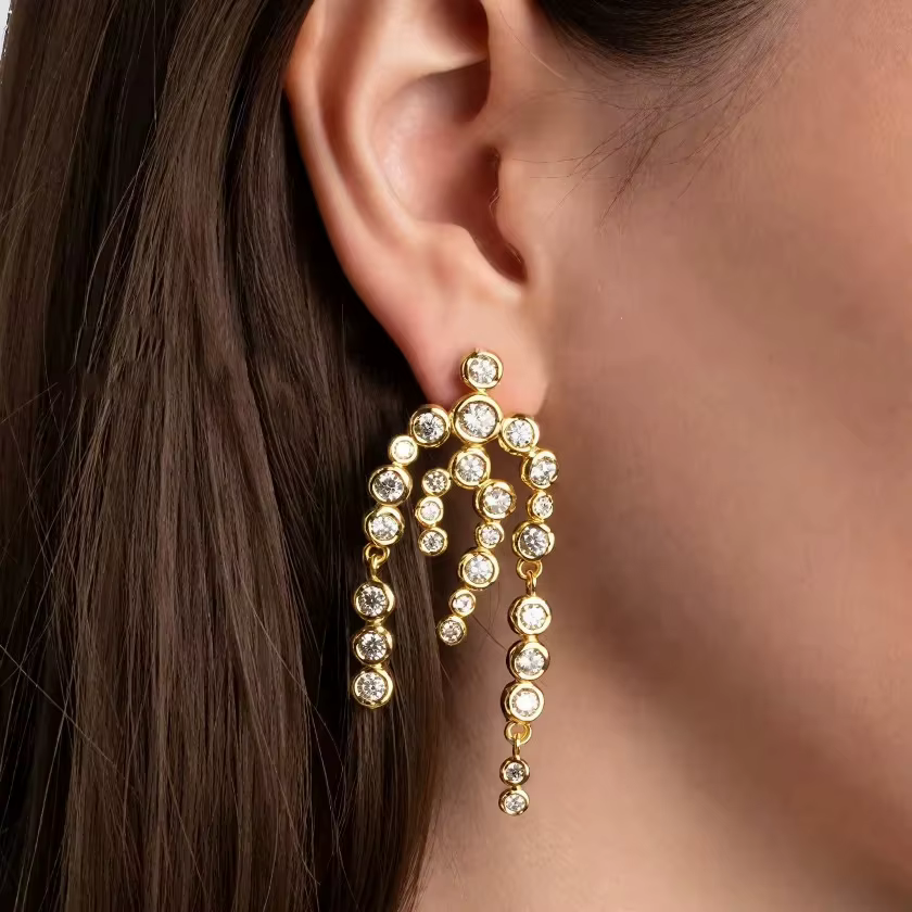 Nouvelle Collection 2026 : Parure de Luxe Femme en Laiton Plaqué Or avec Zircon 5A – Boucles d'Oreilles et Colliers Magnifiques de Qualité Supérieure
