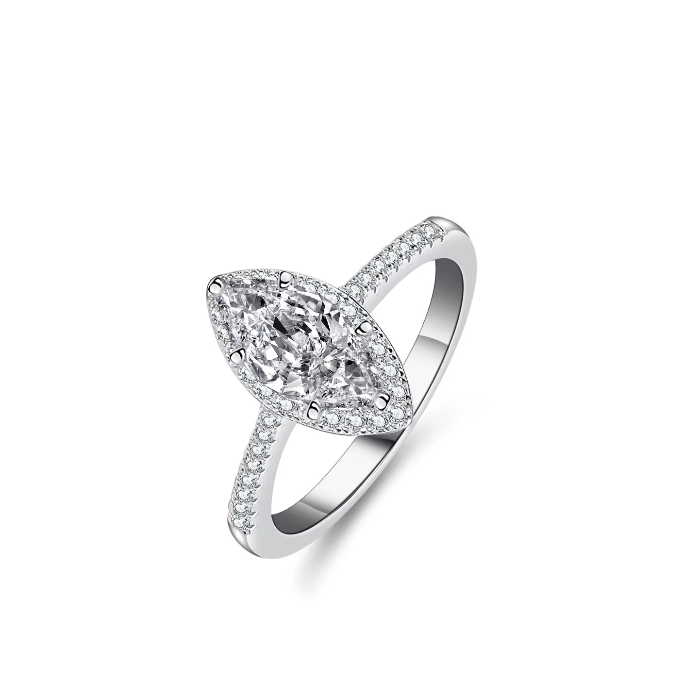 Bague de fiançailles de luxe en moissanite 1CT pour femmes