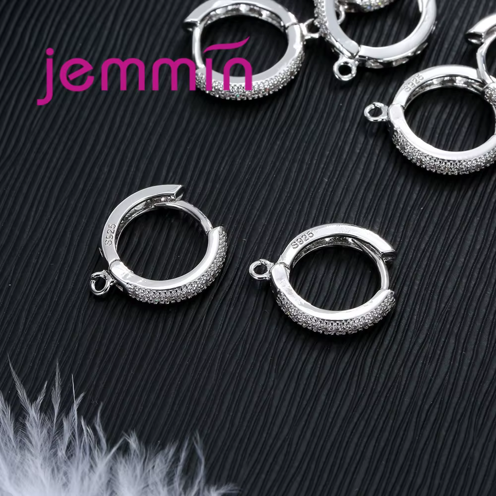 Boucles d'oreilles en argent Sterling 925 et zircone cubique