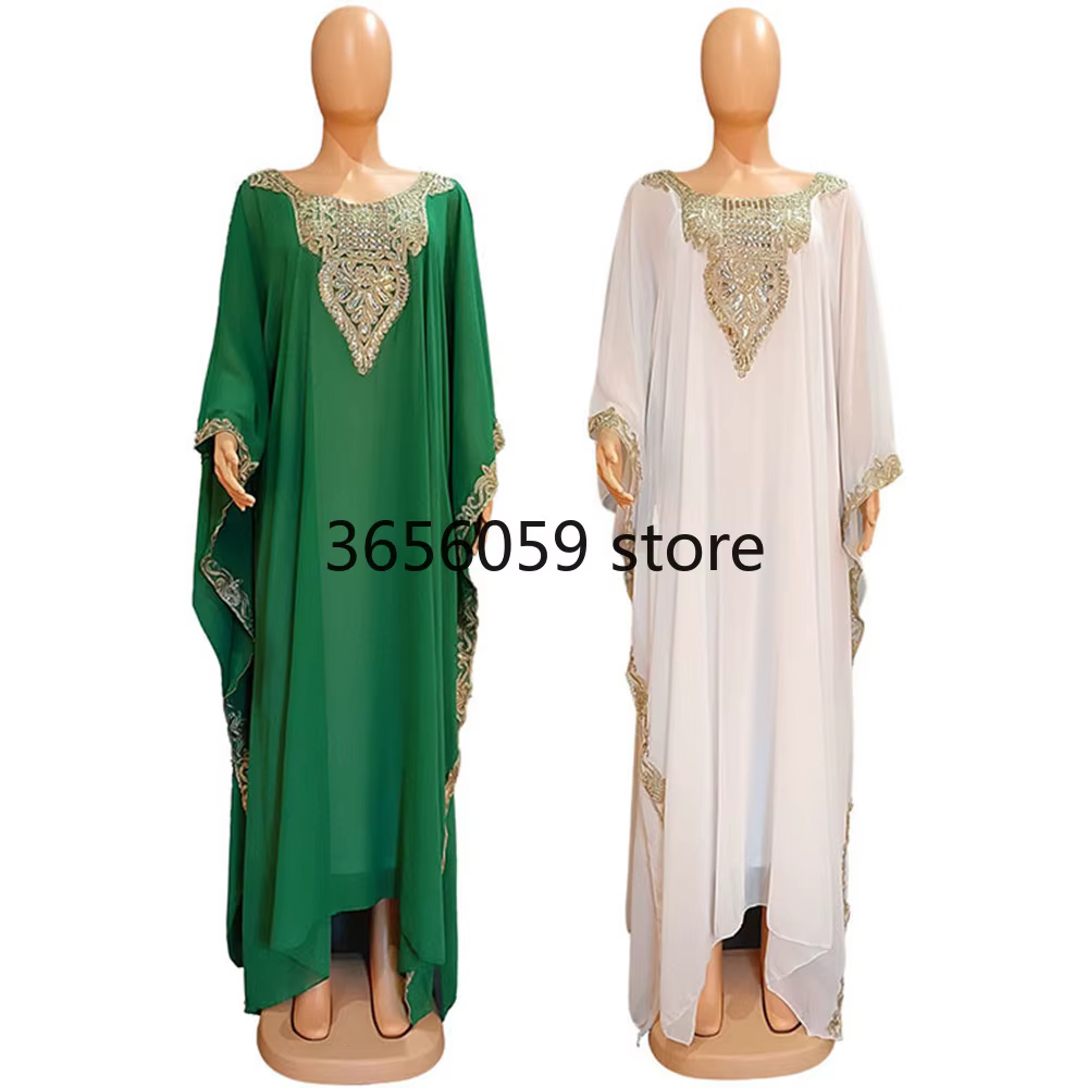 Robe Maxi en Mousseline de Soie pour Femme Musulmane