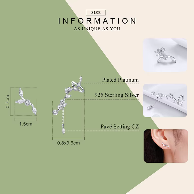 Boucles d'oreilles Bamoer en zircon
