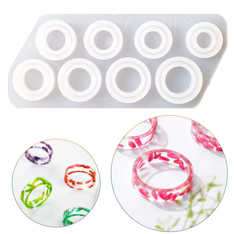 8 pièces tailles assorties anneau Silicone moule pour résine bijoux