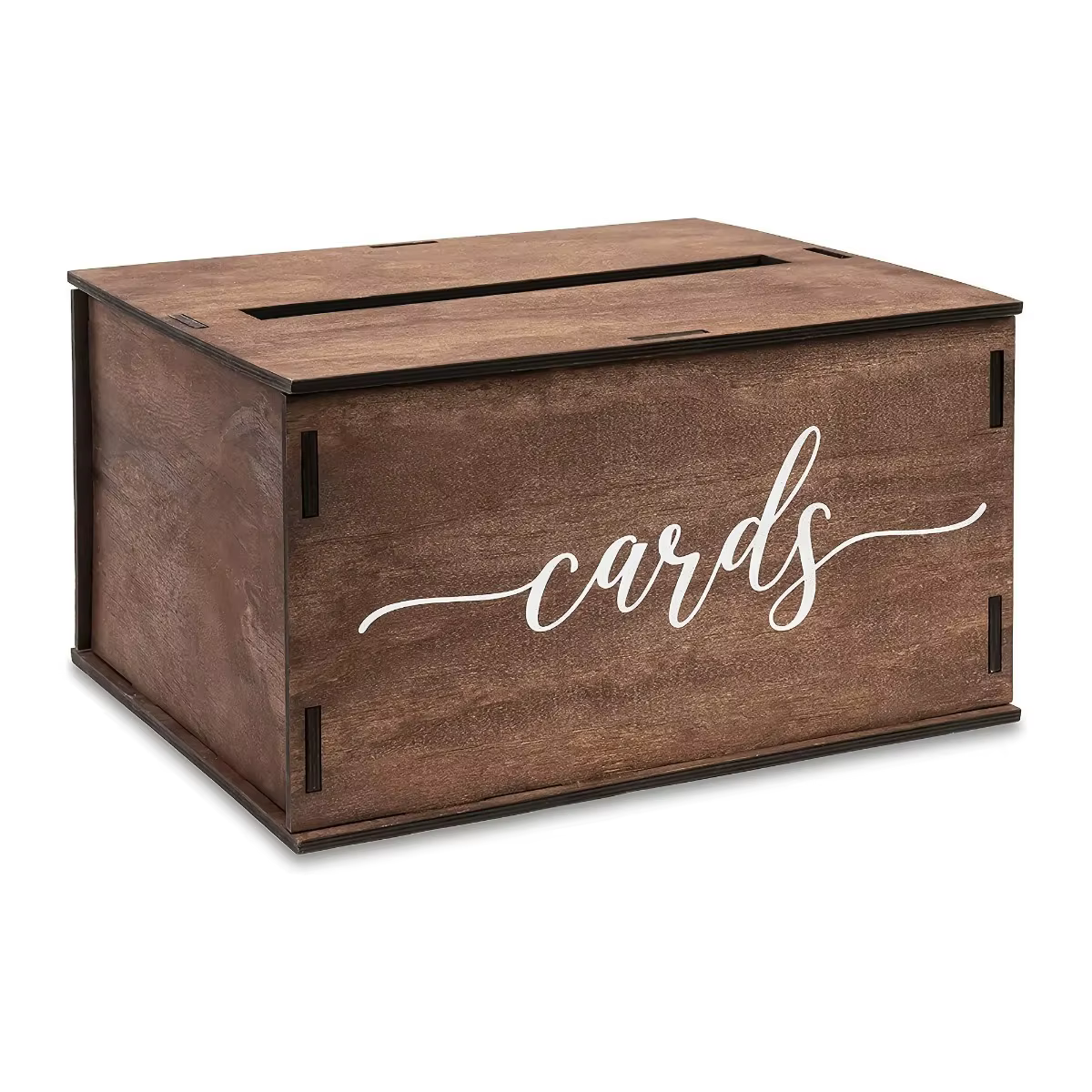 Boîte en bois vintage pour cartes de vœux