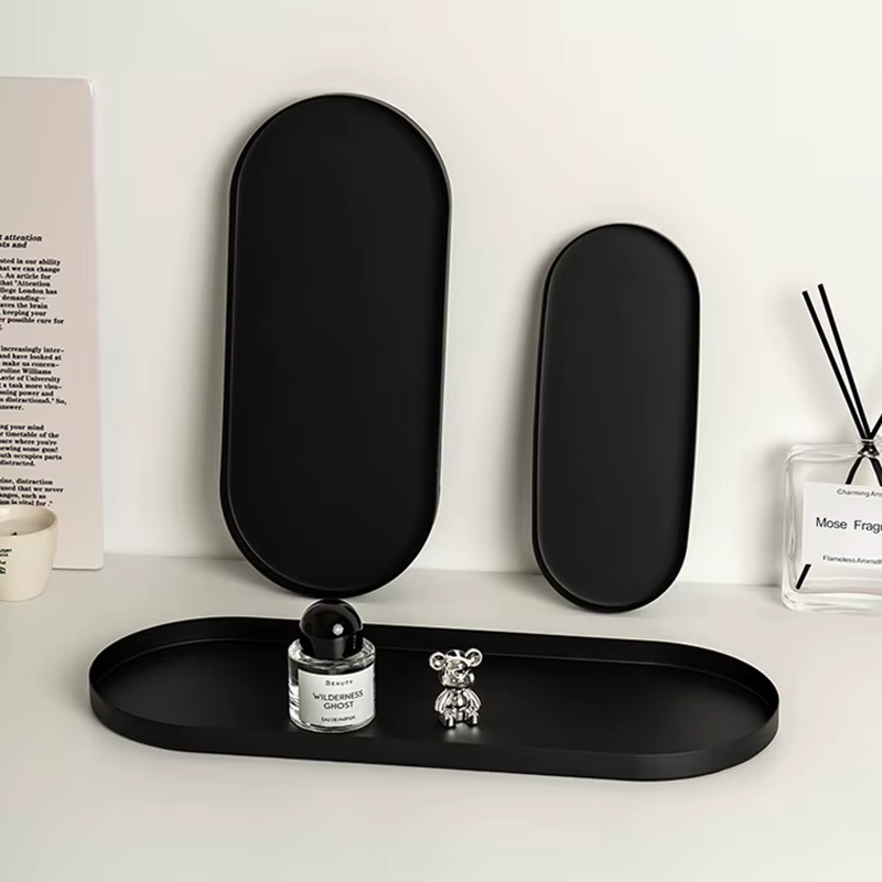 Plateau de rangement ovale de bureau pour bijoux (bagues