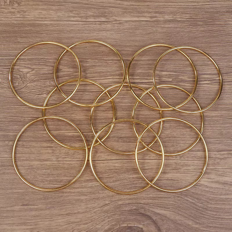 Lot de 10 anneaux métalliques attrape-rêves dorés de 3 pouces