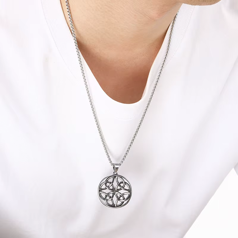 Collier Pendentif Symbole Viking pour Homme en Acier Inoxydable