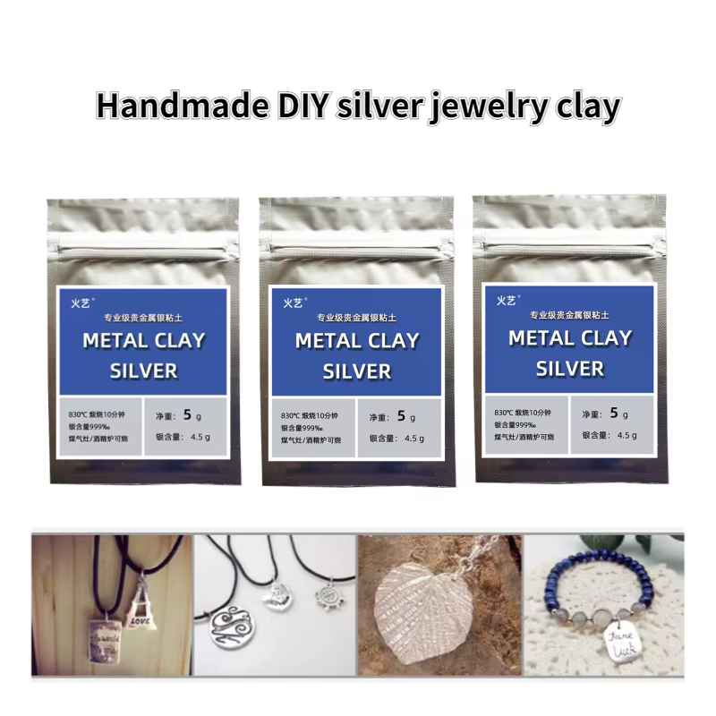 Bijoux créatifs en argent faits maison