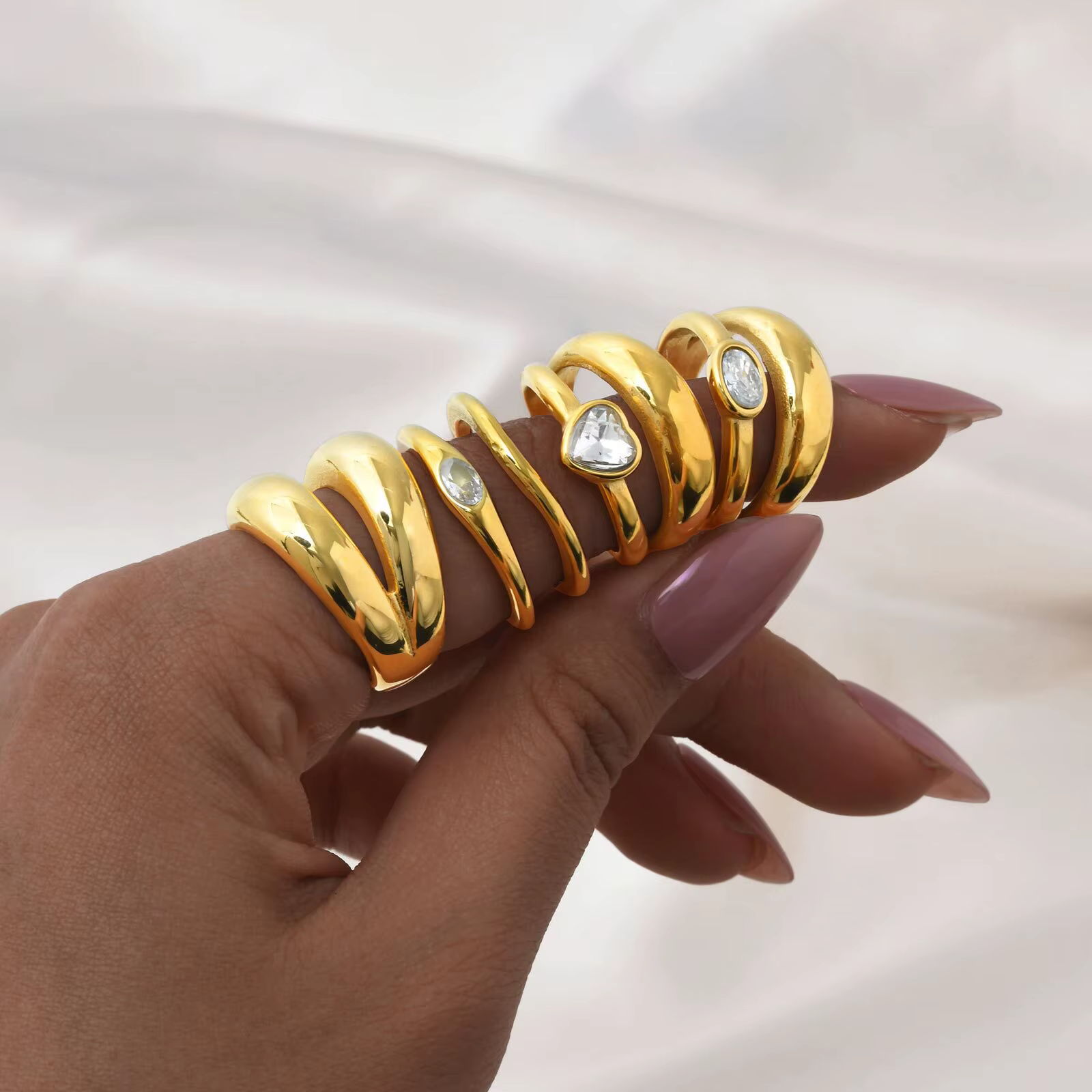 Bague épaisse Double couche pour femmes