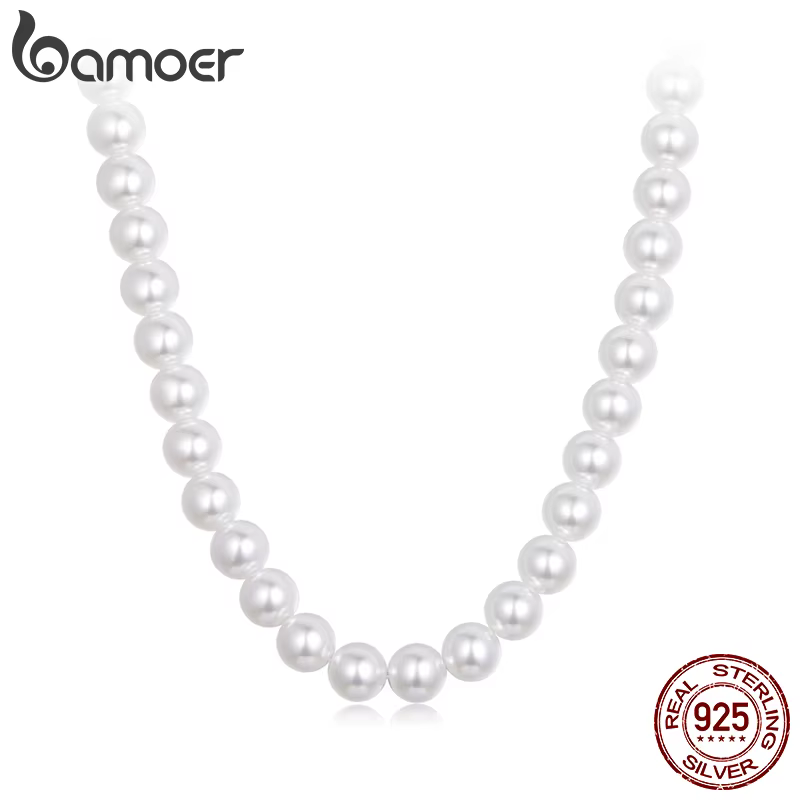 Collier de perles blanches pour femmes