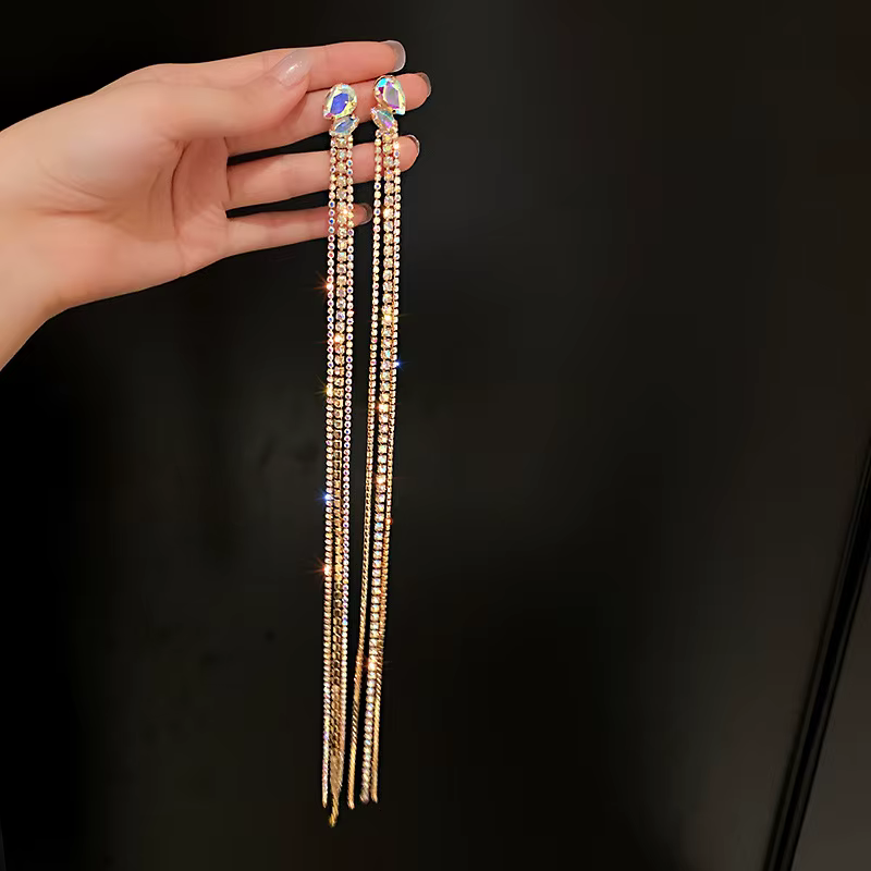 Boucles d'oreilles géométriques colorées en strass DREJEW pour femmes