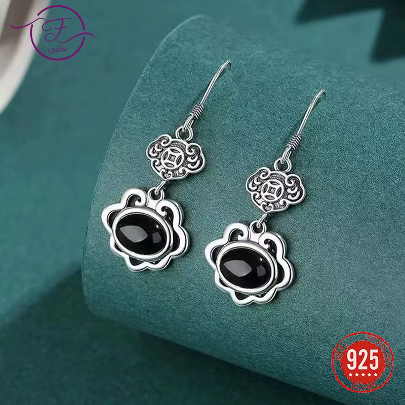 Boucles d'oreilles Vintage en argent Sterling S925 pour femmes
