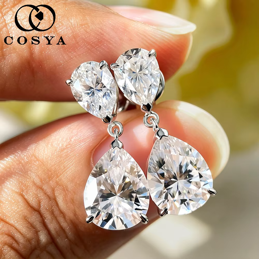 COSYA – boucles d'oreilles en moissanite pour femmes