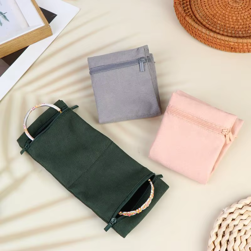 Sac de rangement pour bijoux de voyage avec fermeture éclair